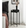 Kate and Laurel Smita Metal and Wood Round Accent Tray Table, 14 x 14 x