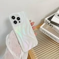 thumbnail image 2 of Chrome Plating Electroplated Feather Pattern Compatible with iPhone Case (White,iPhone 15), 2 of 6