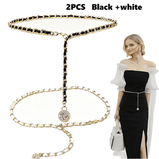 New Fashion Bling
Sparkle Tassels Rhinestone Chain Double O Ring Belt Belts Rhinestone Leather Belt For Men Women Large Size Belt  main image 4