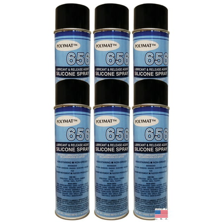 QTY 6 Polymat 656 SILICONE SPRAY LUBRICANT FOR SLIDING DOORS & WINDOWS NON