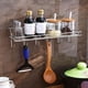 thumbnail image 5 of Cesta de ducha de acero inoxidable | Estante organizador de baño de pared | Estante de almacenamiento adhesivo sin taladro | Acero inoxidable 304 | 15.75 x 5.12 x 4.33 pulgadas, 5 of 6