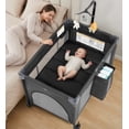 thumbnail image 2 of Vomeast Baby Playard,Portable Baby Bassinet Pack and Play with Mattress and Toy Bar,Foldable Bassinet Crib,0-5 Months,Black, 2 of 13