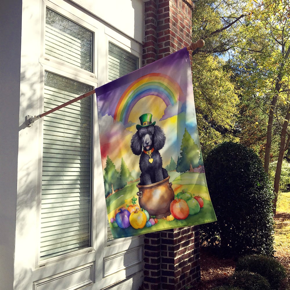 Black Poodle St Patrick's Day House Flag 28 in x 40 in