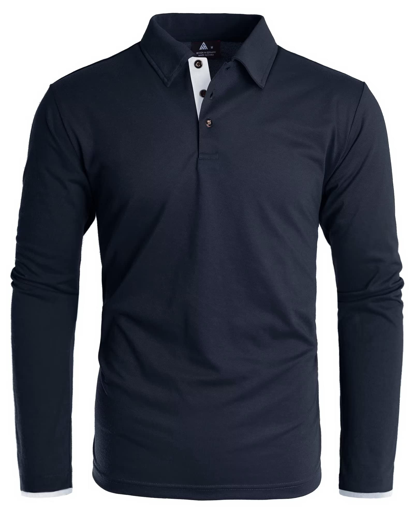 SWISSWELL Mens Long Sleeve Golf Shirts Moisture Wicking Long Sleeve
