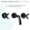 thumbnail image 3 of Ivy Double-Cross Handle Valve, Wall-Mount, Bathroom Faucet in Matte Black, 3 of 11