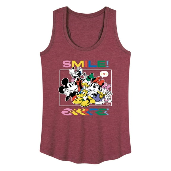 Disney - Mickey, Pluto, Minnie, Donald Duck, Goofy & Daisy - Crowded Photo - Women's Racerback Tank Top