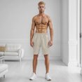 thumbnail image 2 of Men's Casual Shorts Lightweight Comfort Summer Wear Loose Fit Solid Design Embroidered Details Drawstring Waist Pockets for Active Men's Shorts Sizes S-2xl Mens Multi Pocket Summer, 2 of 5