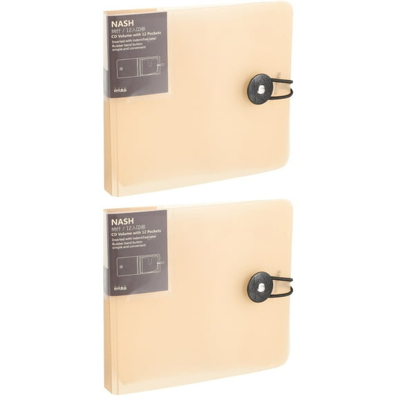 2 Pieces CD Storage Bag Boxes Disc Binder Clips Travel Khaki