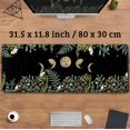 thumbnail image 3 of Green Tropical Leaves Desk Mat Black Mouse Pad Cute Anime Moon Deskmat, Women Office Decor Computer Laptop Keyboard Mouse Mat, XL Large Gaming Mousepad Desk Pad with Stitched Edge 31.5''''x11.8'''', 3 of 6