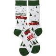 thumbnail image 3 of Novelty Socks Red Truck & Tree Socks Cotton Christmas Pick Ups 107527, 3 of 3