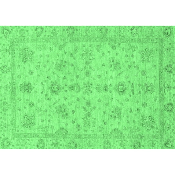 Ahgly Company Indoor Rectangle Oriental Emerald Green Traditional Area Rugs, 3' x 5'