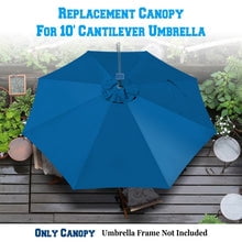 Replacement Canopy Cover for 10' Cantilever Patio Umbrella Offest Parasol Top Cover (Green)