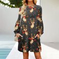 thumbnail image 1 of RKSTN Robes pour Femmes Manches Courtes Col Rond Imprimé Mode Taille Haute Mi-Mollet Robe Ample, 1 of 5