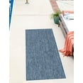 thumbnail image 5 of Rugs.com Outdoor Solid Collection Rug – 8 Ft Runner Blue Flatweave Rug Perfect For Hallways, Entryways, 5 of 8