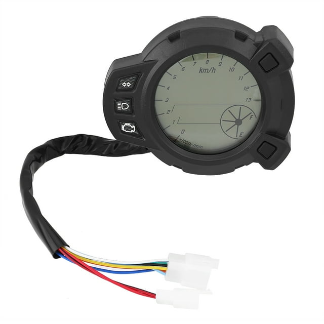AQXREight Velocímetro Digital Para Motocicleta, Tacómetro, Instrumentos Universales para Motocicleta, Velocímetro Lcd, Odómetro, Tacómetro Apto para BMS125, Tacómetro de 7
