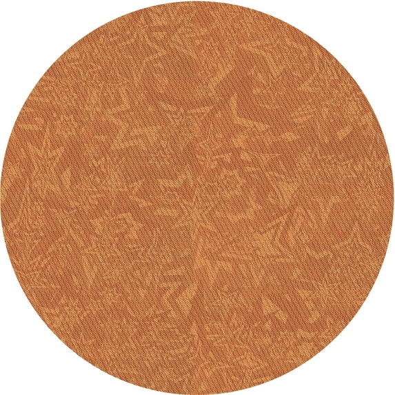 Ahgly Company Machine Washable Indoor Round Transitional Orange Red Orange Area Rugs, 4' Round
