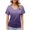 Purple, variant on Women's Gradient Color Top Cute Spring/Summer Tops V Neck Short Sleeve T Shirts Loose Fit Casual Basic Shirts Top Tees 2025