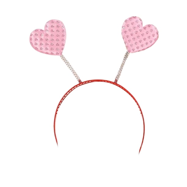 Diademas Qarigey con purpurina en forma de corazón rosa
