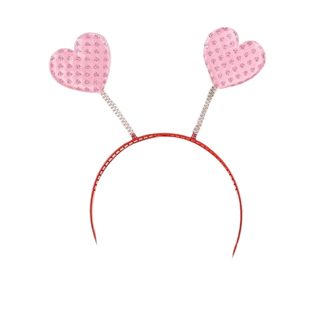 Diadema Qarigey Lentejuela corazón con resorte accesorios ajustables color rosa