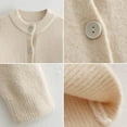 thumbnail image 3 of NANAHuang Women’s Cropped Cardigan Sweater Crewneck Solid Color Long Sleeve Button Down Knitted Outerwear Top, 3 of 5