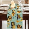 thumbnail image 3 of Table Runners 72 Inches Long Dress Scarves, Construction Truck Farmhouse Kitchen/Dining Table Runner, Coffee Tablerunners, Cartoon Grips and Bulldozers Green 18x72 Inch, 3 of 9