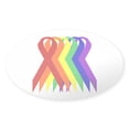 thumbnail image 1 of CafePress - Ribbons For All Oval Sticker - Sticker (Oval), 1 of 1