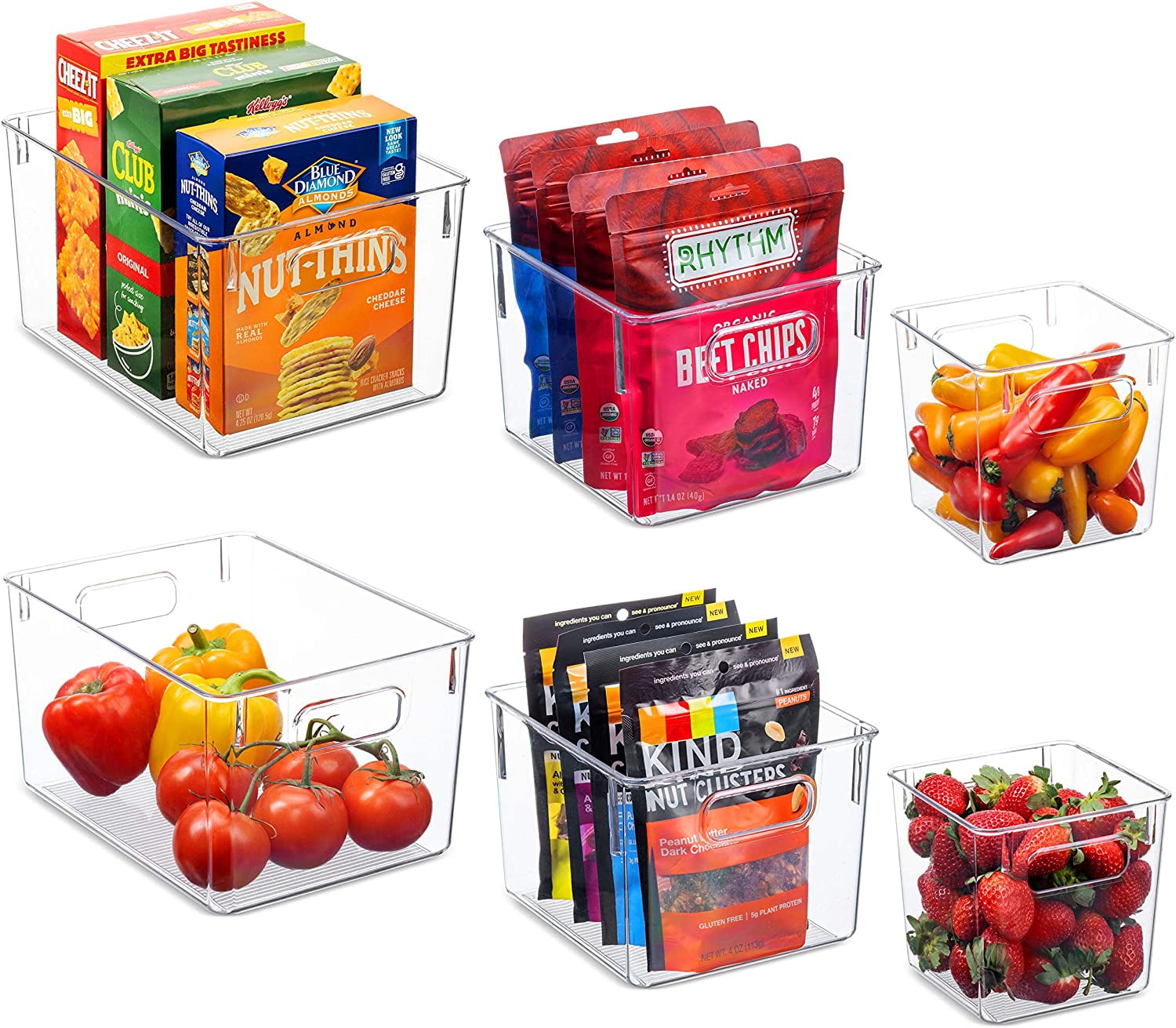 clear plastic pantry bins