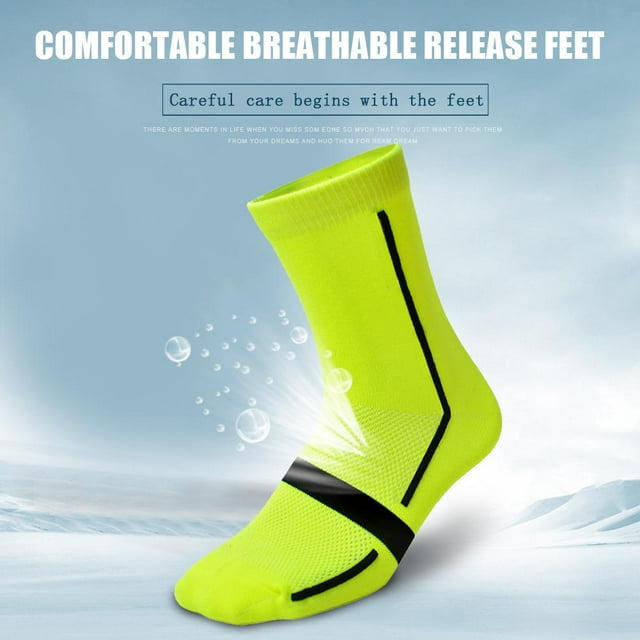 calcetines de ciclismo al aire libre Wicking ciclismo correr calcetines largos mujeres hombres transpirable deportes al aire libre calcetines FLhrweasw Nuevo