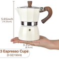thumbnail image 3 of Espresso Maker, 3 Espresso Cup Moka Pot - 5oz Manual Cuban Coffee Percolator Machine Premium Aluminum Moka Italian Espresso, 3 of 5