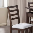thumbnail image 7 of Formal Look Ladder Back 2pc Dining Side Chairs Rubberwood Plush Upholstered Seat Cushion Dining Room Furniture Curved Legs, 7 of 7