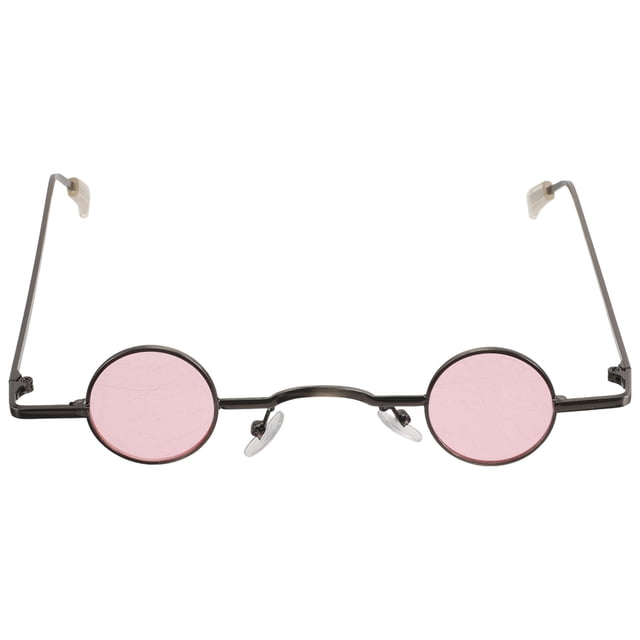 EeaseMX Gafas de sol pequeñas con montura redonda Gafas creativas Gafas decorativas para fiestas Gafas de playa para hombres y mujeres (rosa)