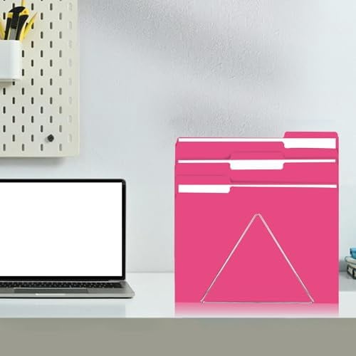 File Folder,  150 Pack 1/3 Cut Tab File Folders Letter Size, Magenta, Folders with Tab, Great for Organizing and Easy File Storage