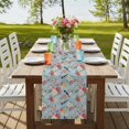 thumbnail image 4 of Table Runners 60 Inches Long Dress Scarves, Spring Red Floral Farmhouse Kitchen/Dining Table Runner, Small Coffee Tablerunners, Daiy Birds Farmhouse Blue Botanical 13x60 Inch, 4 of 9