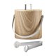 thumbnail image 1 of Cubo de hielo de acero inoxidable con tapa y pinzas para accesorios de barra de buffet en casa 14 L de grano de madera, 1 of 9