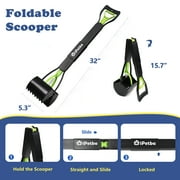 iPetba 32 inch Pooper Scooper for Large Dogs, Heavy Duty Long Handle Dog Poop Scooper for Yard, No Bending Save Back, Ease of Pickup for Grass, Green
