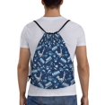 thumbnail image 2 of Kdxio Blue Bus Print Drawstring Backpack Bag,Waterproof Draw String Back Sack, Gym Drawstring Bags Swim Bag For Unisex, 2 of 9