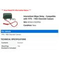 thumbnail image 2 of Intermittent Wiper Relay - Compatible with 1976 - 1983 Chevy Camaro 1977 1978 1979 1980 1981 1982, 2 of 2