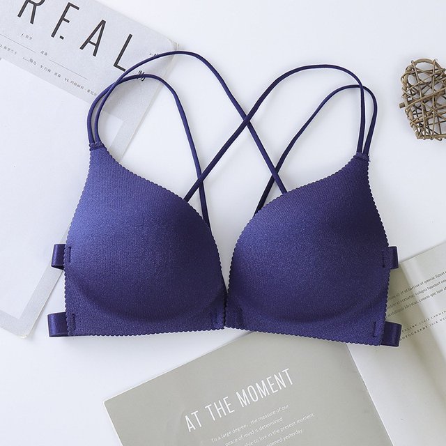 Sujetador Push Up Para Mujer Sujetadores Sexy/Cierre Frontal Correas Cruzadas Ajustables De Inmersión/De Reunidas Sin Costuras Para Dormirpangjing
