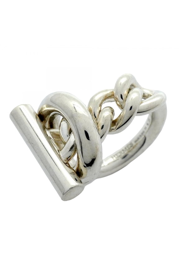 Pre-Owned Hermes Croisette Ring, Silver 925, #54, Women's (Good)
