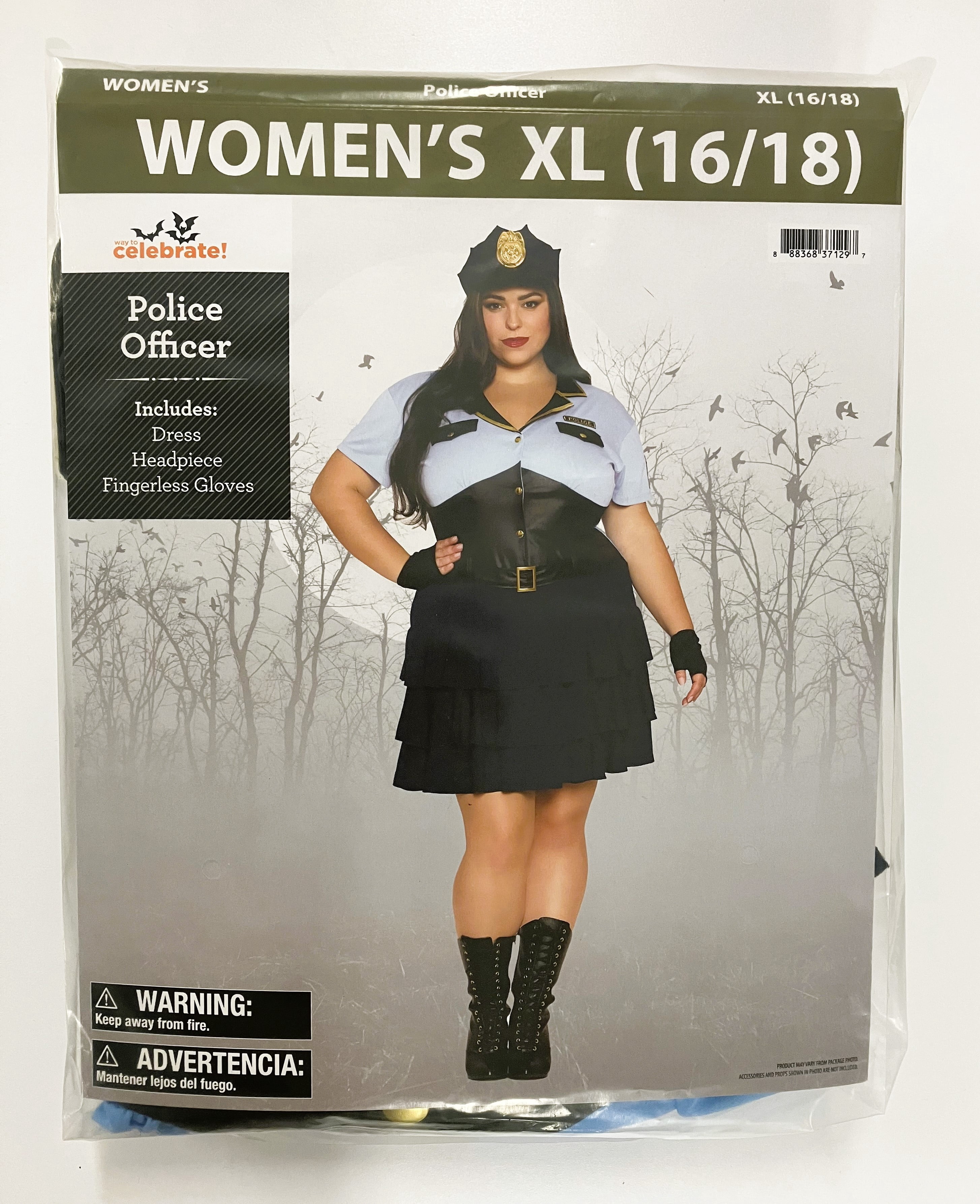 Police Officer Dress, Halloween Costume for Adults, Women's Size XL (16/18), by Way to Celebrate