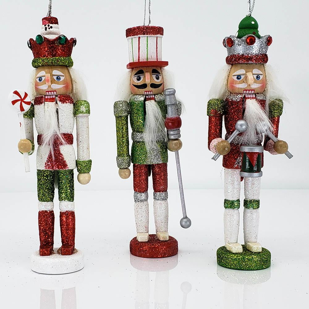 Christmas Colors Nutcracker Ornaments Set of 3 (6 inch) by Nutcracker