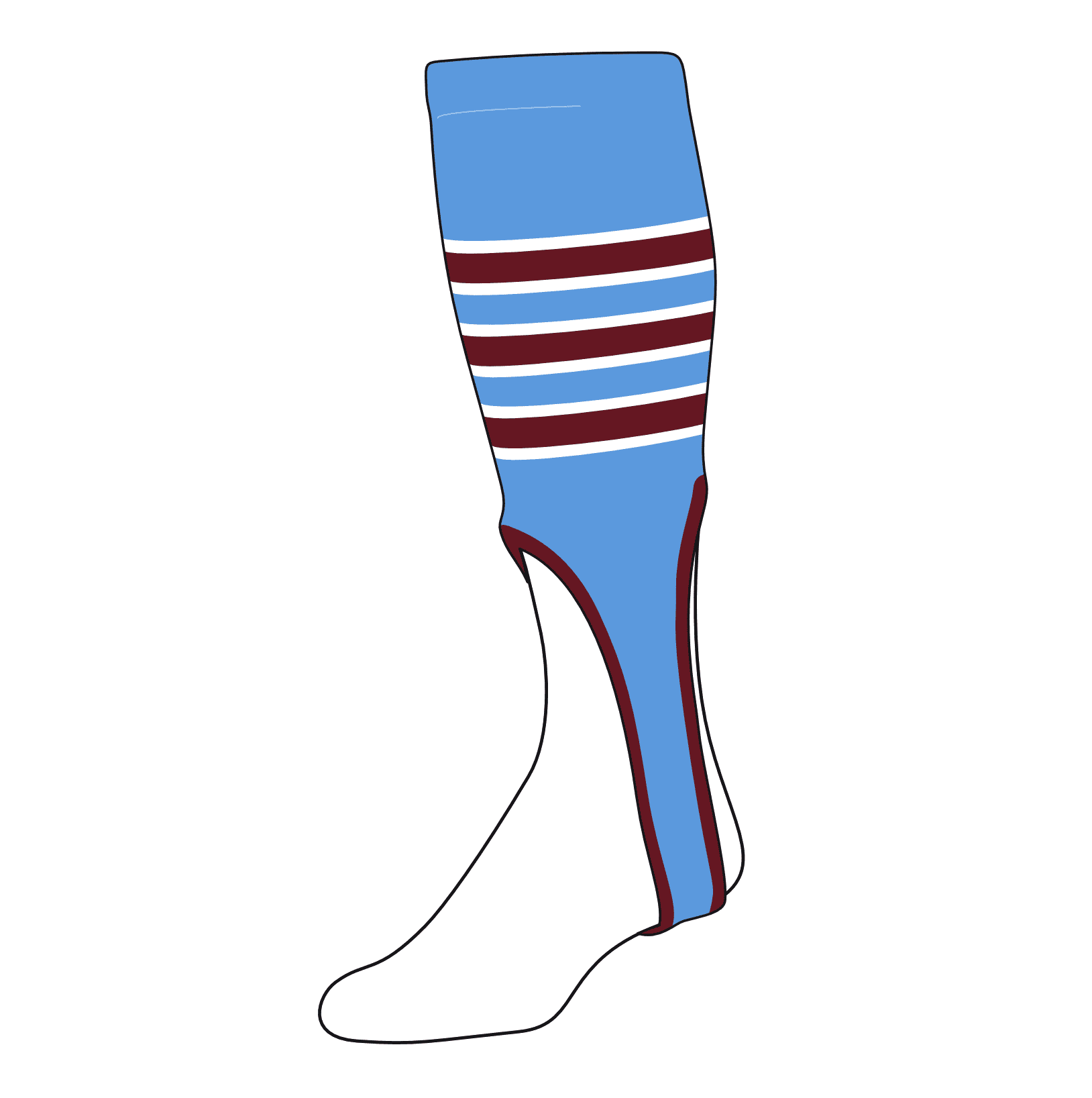 TCK Baseball Stirrups Large (300D, 9in) Baby Blue, White, Cardinal, OE