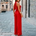 thumbnail image 4 of OVBMPZD Halter Jumpsuit for Women Wide Leg Red Wedding Fall Fashion Sleeveless Backless Prom Jumpsuits Women Romper S, 4 of 4