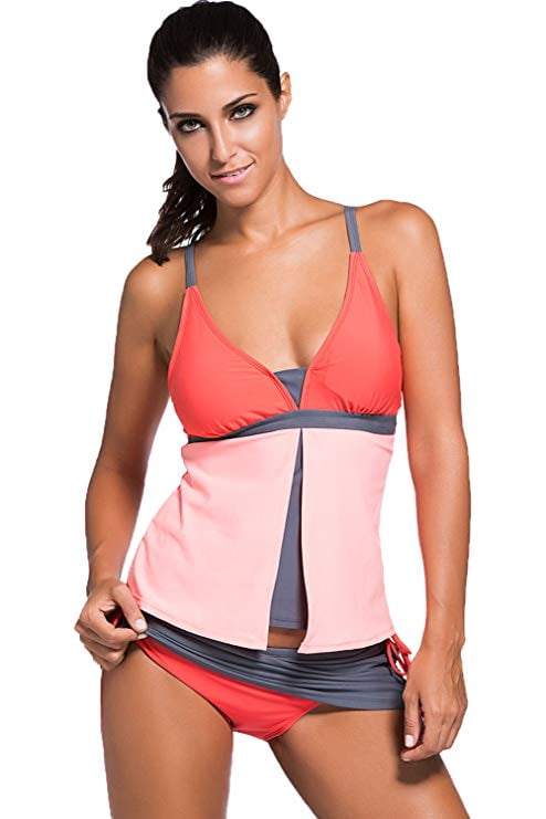 Color block tankini Clearance