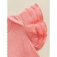 thumbnail image 6 of Suealasg Newborn Baby Girls Rompers Fly Sleeve Ribbed Layered Knit Bodysuits Infant Girls Summer Jumpsuits Clothes, 6 of 9