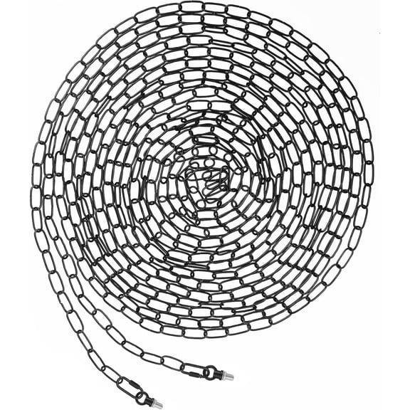 50 Feet Industrial Black Light Fixture Chain, Adjustable Extension Chain with Connection Locks for Light Fixture, Maximum Load is 66 Pounds