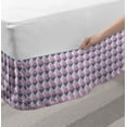 thumbnail image 2 of Geometric Bed Skirt, Ornamental Grid Style Arrangement with Triangles Monotone Design, Elastic Bedskirt Dust Ruffle Wrap Around for Bedding Decor, 4 Sizes, Purplegrey Pink Bluegrey, by Ambesonne, 2 of 2