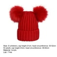 thumbnail image 6 of GROFRY Women Hat Solid Color Plush Balls Autumn Winter Fluffy Pompoms Beanie Cap for Outdoor, 6 of 8