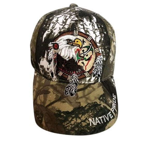 Eagle & Dream Catcher Native Pride Embroidered Cap - Camo Color -- Uni-Sex Style --FREE USA Shipping--(CapNp547c)