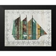 thumbnail image 2 of Fab Funky 14x12 Black Modern Framed Museum Art Print Titled - Distressed Wood Style Boat 1, 2 of 5